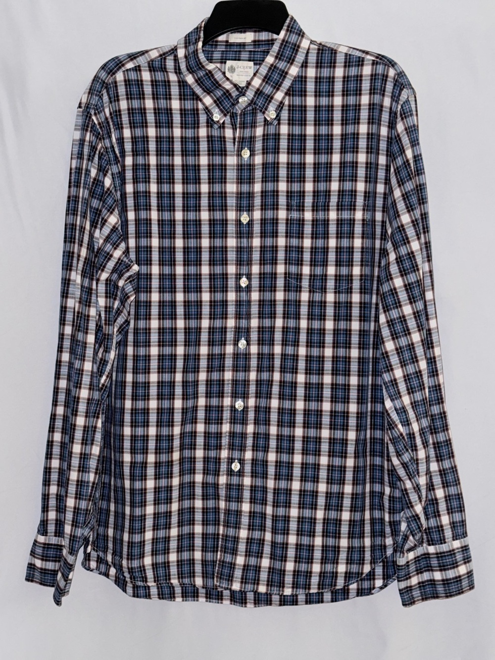 J. Crew Tailored Fit Multicolored Plaid Button-Down Long Sleeve Shirt Size Large